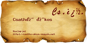Csathó Ákos névjegykártya